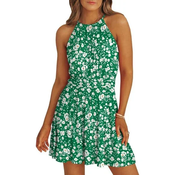 knee length dresses for ladies PRETTYGARDEN Womens Formal Short Dresses Summer Sleeveless Boat Neck A main image 0